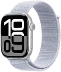 Apple Watch Series 10 GPS 46mm, Silver Aluminium Case, Blue Cloud Sport Loop (MWWN3QC/A)