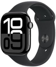 Apple Watch Series 10 GPS 46mm, Jet Black Aluminium Case, Black Sport Band - M/L (MWWQ3QC/A)