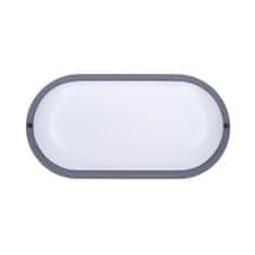 Solight Solight LED venkovní osvětlení oválné, 13W, 910lm, 4000K, IP54, 21cm, šedá barva WO744-G