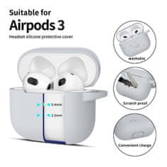 Tech-protect Silicone Hook pouzdro na Apple AirPods 3, šedé