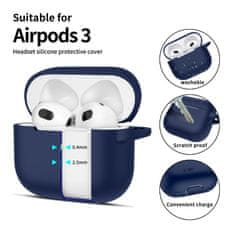 Tech-protect Silicone Hook pouzdro na Apple AirPods 3, tmavěmodré