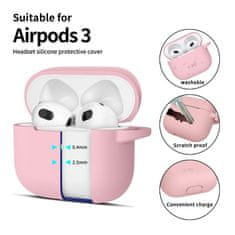 Tech-protect Silicone Hook pouzdro na Apple AirPods 3, růžové