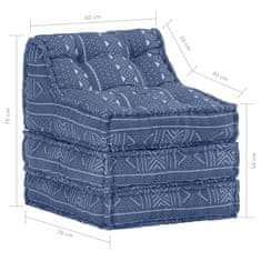 Vidaxl Modulární pouf indigo textil