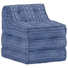 Vidaxl Modulární pouf indigo textil