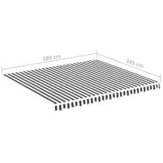 Vidaxl Náhradní plachta na markýzu antracitovo-bílá 4 x 3,5 m