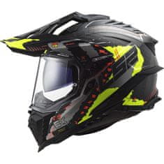 LS2 MX701 EXPLORER CARBON EXTEND adventure helma matná-Hi-Vis-žlutá vel.XXL