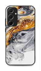 TopQ Kryt LUXURY Samsung A15 pevný Marble šedo-zlatý 128832