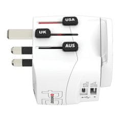 Skross cestovní adaptér PRO Light USB AC30PD World, 7A max., USB A+C, PD 30W, UK+USA+Austrálie/Čína, PA46USBC-PD30