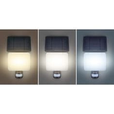 Solight LED solární osvětlení se senzorem, 11W, 1200lm, 3 CCT, Li-Ion, černá, WO785-1