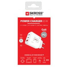 Skross USB A+C nabíjecí adaptér Power charger 65W GaN EU, Power Delivery, typ C, DC57-PD65