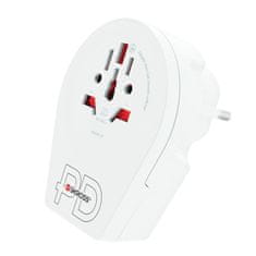 Skross cestovní adaptér Europe USB C20PD pro cizince v ČR, USB-C, PD 20W, typ E/F, PA30USBC-PD20