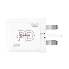 Skross USB A+C nabíjecí adaptér Power charger 65W GaN UK, Power Delivery, typ G, DC57UK-PD65