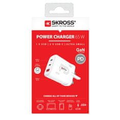 Skross USB A+C nabíjecí adaptér Power charger 65W GaN UK, Power Delivery, typ G, DC57UK-PD65