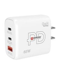 Skross USB A+C nabíjecí adaptér Power charger 65W GaN US, Power Delivery, typ A, DC57USA-PD65