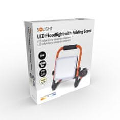 Solight LED reflektor se sklopným stojanem, 50W, 4500lm, 4000K, kabel se zástrčkou, IP65, WM-50W-FEQ