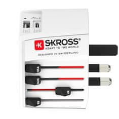 Skross cestovní adaptér MUV USB, USB A+C, univerzální pro 150 zemí, PA48USBC