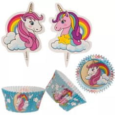 MojeParty Košíčky na cupcakes se zápichy Unicorn 24 ks