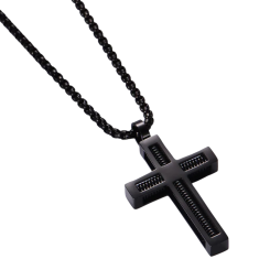 IZMAEL Náhrdleník Twist Cross-Černá KP34106