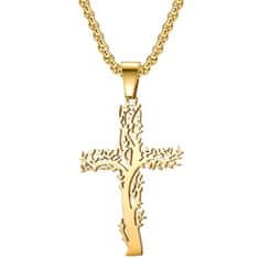 IZMAEL Náhrdleník Tree Cross-Zlatá KP34109