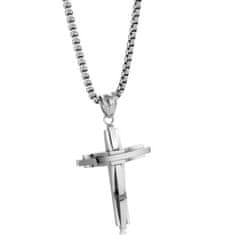 IZMAEL Náhrdleník Silver Cross-Stříbrná KP34101