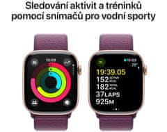 Apple Watch Series 10 GPS 46mm, Rose Gold Aluminium Case, Plum Sport Loop (MWWV3QC/A)