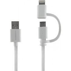 Thomson THOMSON TH2IN1CABLEW - Vysokorychlostní kabel 2 v 1 - Lightning a micro USB, 1 m, bílý