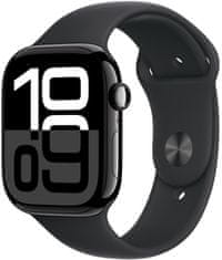 Apple Watch Series 10 GPS 42mm, Jet Black Aluminium Case, Black Sport Band - M/L (MWWF3QC/A)