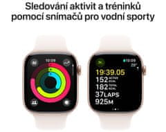 Apple Watch Series 10 GPS 42mm, Rose Gold Aluminium Case, Light Blush Sport Band - M/L (MWWJ3QC/A)