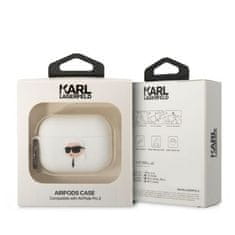 Apple Pouzdro / obal na Apple Airpods Pro 2 bílé KARL LAGERFELD