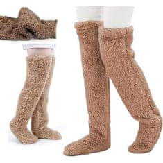 VIVVA® Dámské ponožky, Teplé ponožky, Zimní ponožky, Hřejivé ponožky Teplé nadkolenky | HUGSOCKS Hnědá