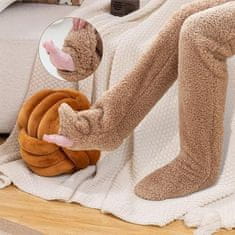 VIVVA® Dámské ponožky, Teplé ponožky, Zimní ponožky, Hřejivé ponožky Teplé nadkolenky | HUGSOCKS Hnědá