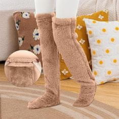 VIVVA® Dámské ponožky, Teplé ponožky, Zimní ponožky, Hřejivé ponožky Teplé nadkolenky | HUGSOCKS Hnědá