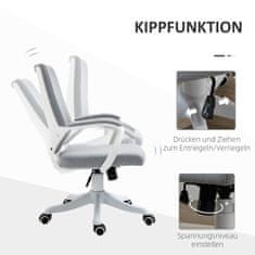 VINSETTO Kancelářské Křeslo Stolní Židle S Funkcí Kolébky Výškově Nastavitelné Opěradlo Silně Polstrované Ergonomické Otočné O 360° Polyester Nylon Pp 