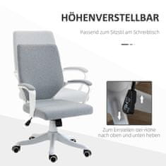 VINSETTO Kancelářské Křeslo Stolní Židle S Funkcí Kolébky Výškově Nastavitelné Opěradlo Silně Polstrované Ergonomické Otočné O 360° Polyester Nylon Pp 