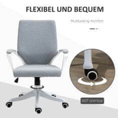 VINSETTO Kancelářské Křeslo Stolní Židle S Funkcí Kolébky Výškově Nastavitelné Opěradlo Silně Polstrované Ergonomické Otočné O 360° Polyester Nylon Pp 