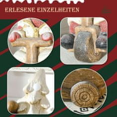 HOMCOM Vánoční Dekorace, Sob Na Tříkolce S Vánočním Stromečkem, 44Cm Figurka Vánoční Dekorace, Vánoční Figurka S Led Světlem 