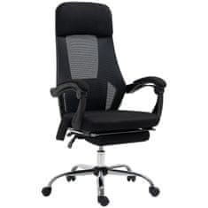 VINSETTO Office Chair Masážní Křeslo Se 2 Vibračními Body, Polohovací Funkcí, Opěrkou Nohou, Usb, Síťovinou 