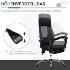 VINSETTO Office Chair Masážní Křeslo Se 2 Vibračními Body, Polohovací Funkcí, Opěrkou Nohou, Usb, Síťovinou 