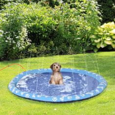 PAWHUT Splash Sprinkler Pad 150 Cm Splash Water Hrací Podložka Pro Psy, Water Sprinkler, Antislip, Outdoor, Pvc, Blue 