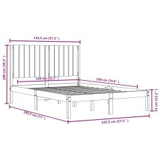 Vidaxl Postel bez matrace bílá 140 x 190 cm masivní borovice