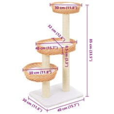 Vidaxl Škrabadlo pro kočky se sisalovým škrabadlem vrbové proutí