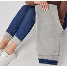 VIVVA® Zimní Dámské Džíny zateplené, Dámské Džíny Jeggings Dámské Zateplené Termo Džegíny | SNUGJEANS Tmavě modrá L