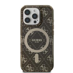 Guess Originální zadní kryt IML 4G Background Magsafe GUHMP16XH4DTEW pro iPhone 16 Pro Max brown