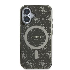 Guess Originální zadní kryt IML 4G Background Magsafe GUHMP16SH4DTEW pro iPhone 16 hnědý