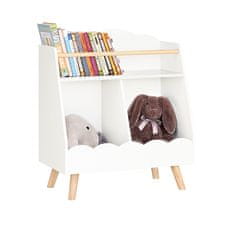 SoBuy SoBuy KMB100-K-W Dětský regál na knihy Úložný regál pro děti Montessori regál Bílý 61x71x35 cm