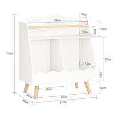 SoBuy SoBuy KMB100-K-W Dětský regál na knihy Úložný regál pro děti Montessori regál Bílý 61x71x35 cm