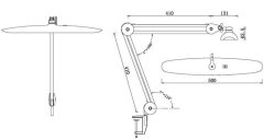 HADEX Pracovní stolní lampa 500mm 117LED,stmívatelná, uchycení svorkou