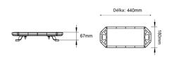 Stualarm LED rampa 440mm, oranžovo bílá, magnet 10-30V, ECE R65 (sre9-440AWM)