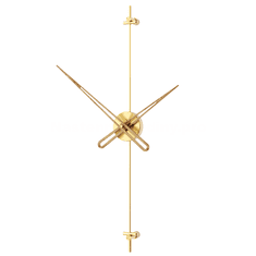 Mclock Designové nástěnné hodiny AX6010 Axle gold mat-walnut 60cm