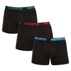 Nedeto 3PACK pánské boxerky černé (3NB003b) - velikost XL